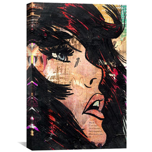 Comic Woman 1 Canvas Art Clock Canvas