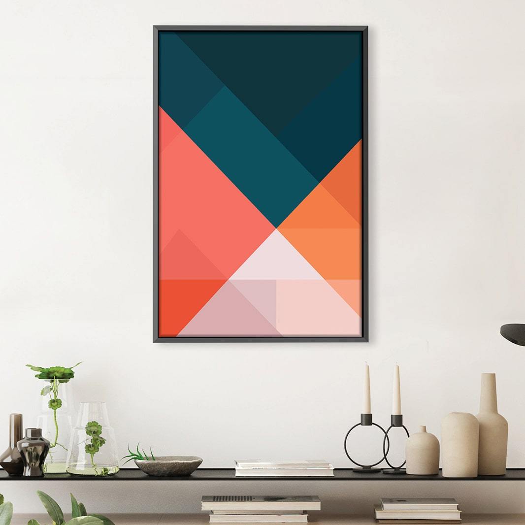 Contrasting Shapes Canvas Art Clock Canvas