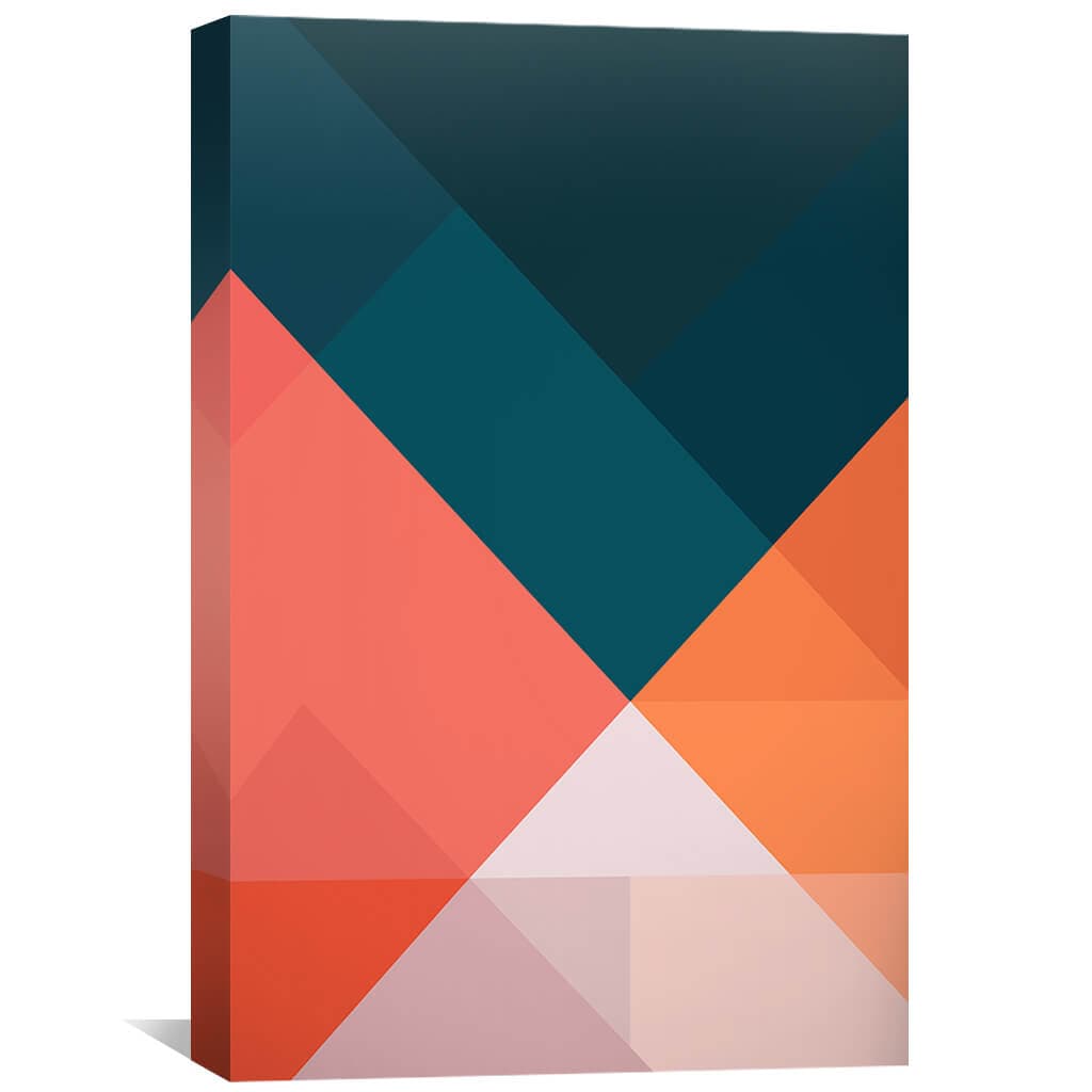 Contrasting Shapes Canvas Art 30 x 45cm / Unframed Canvas Print Clock Canvas