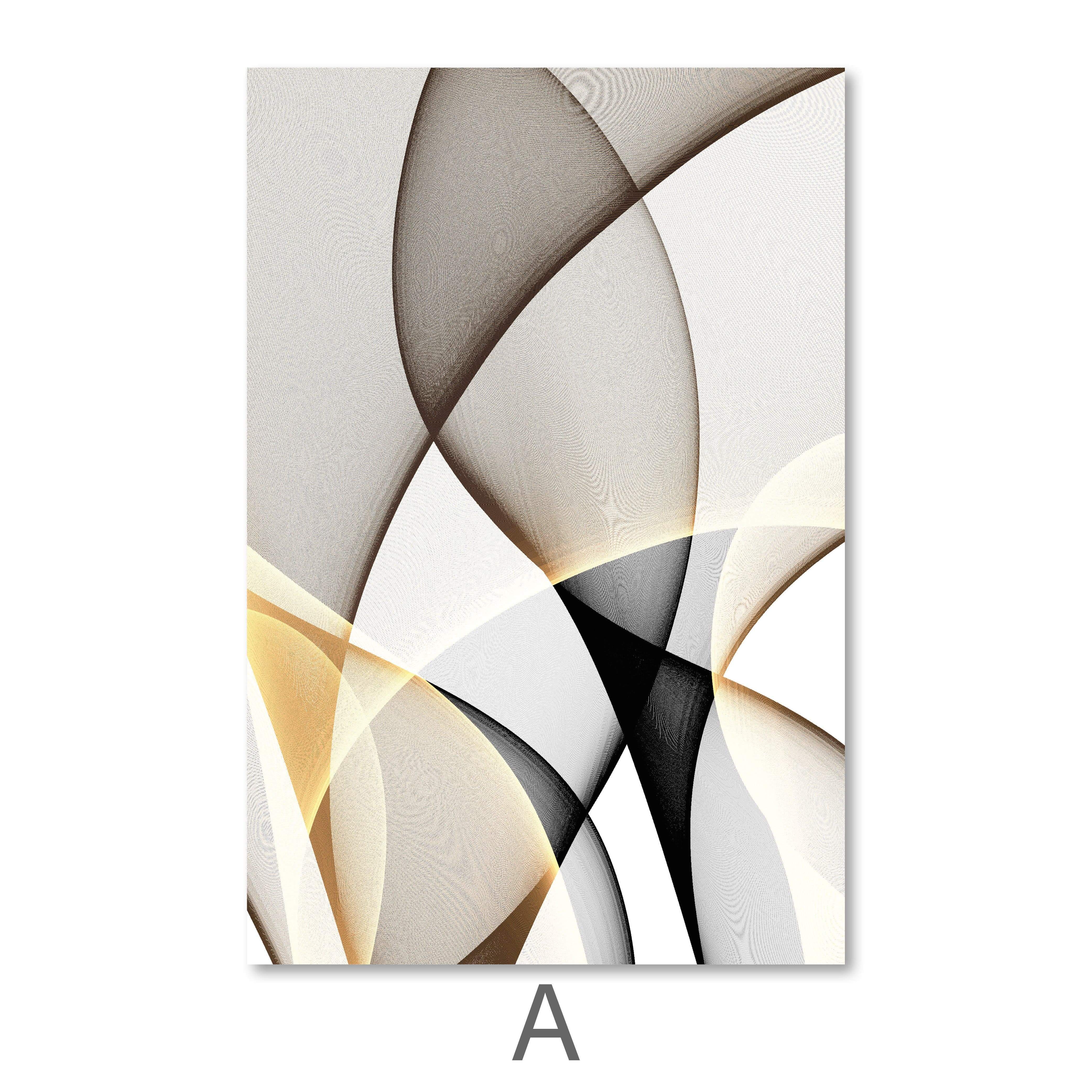 Contrasting Waves Canvas Art A / 40 x 60cm / Unframed Canvas Print Clock Canvas