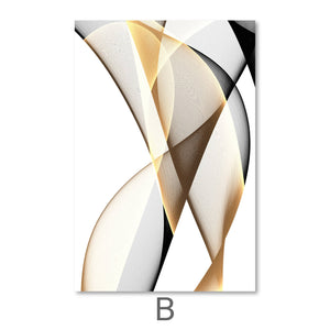 Contrasting Waves Canvas Art B / 40 x 60cm / Unframed Canvas Print Clock Canvas