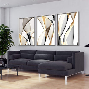 Contrasting Waves Canvas Art Clock Canvas