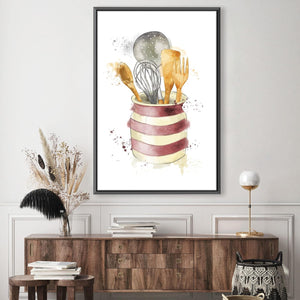 Cooking Tools Canvas Art Clock Canvas