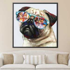 Cool Pug Canvas Art 30 x 30cm / Unframed Canvas Print Clock Canvas