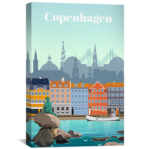 Copenhagen Canvas - Studio 324 Art 30 x 45cm / Unframed Canvas Print Clock Canvas