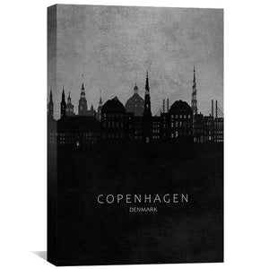 Copenhagen - Skyline Canvas Art 30 x 45cm / Unframed Canvas Print Clock Canvas