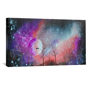 Coral Amethyst Evening Canvas Art Clock Canvas