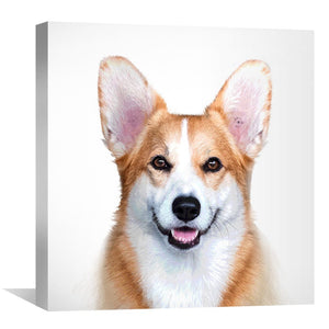 Corgi Portrait Canvas Art Clock Canvas