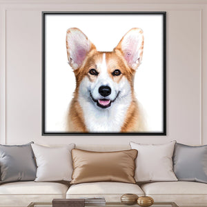 Corgi Portrait Canvas Art Clock Canvas