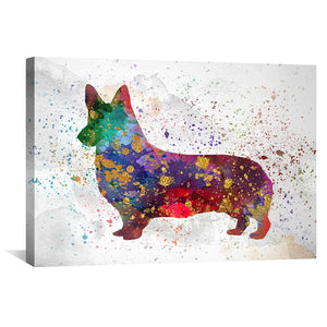 Corgi Splatter Canvas Art Clock Canvas