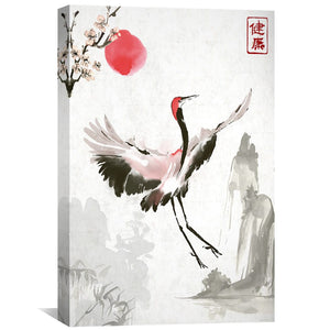 Crane Bird Canvas Art Clock Canvas