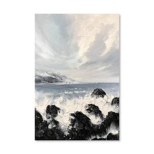 Crashing Waves Oil Painting Oil Clock Canvas