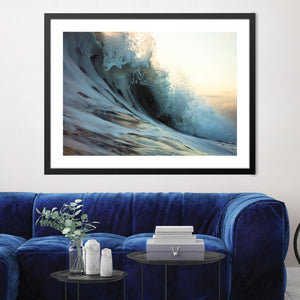 Crashing Waves Print Art Clock Canvas