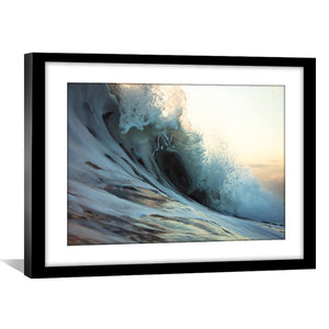 Crashing Waves Print Art 45 x 30cm / Unframed Canvas Print Clock Canvas
