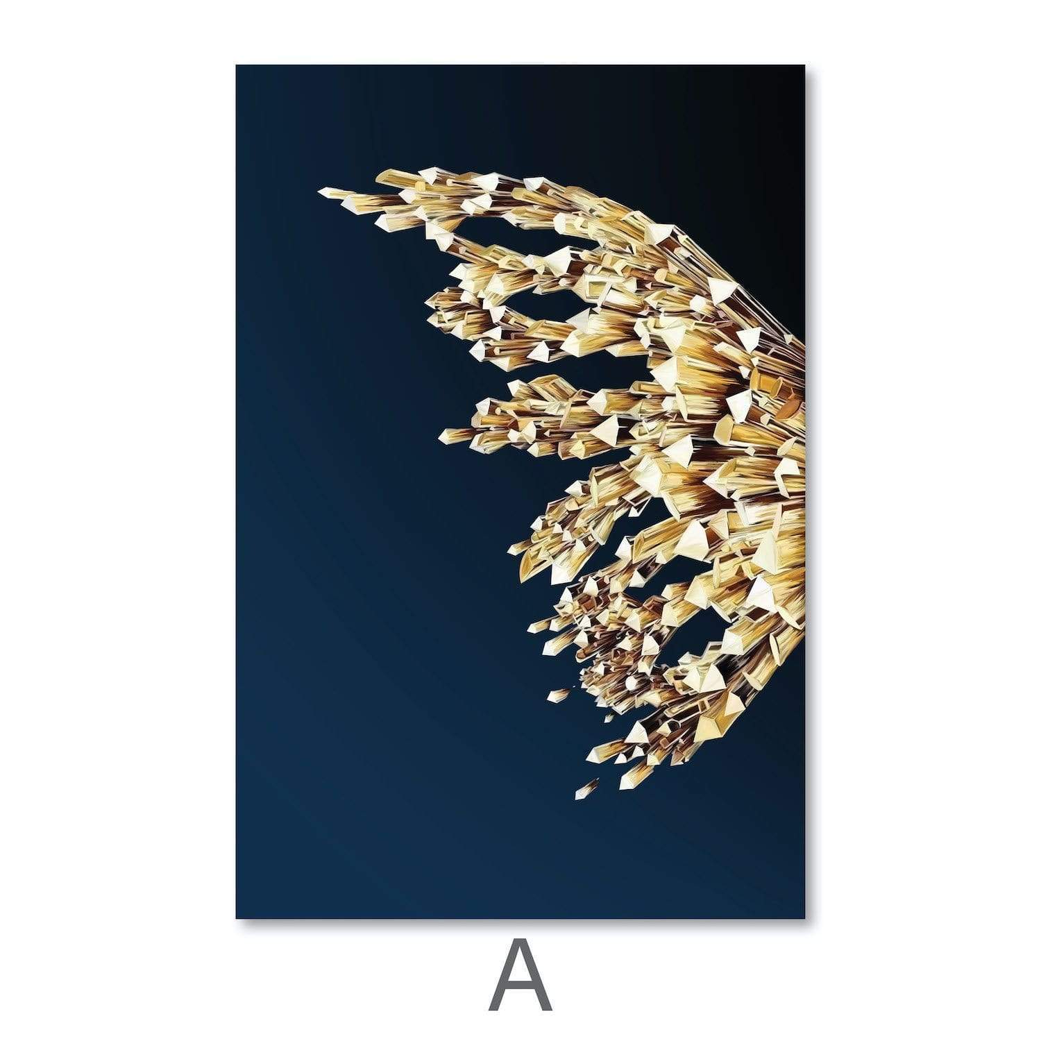 Crystal Butterfly Canvas Art A / 40 x 60cm / Unframed Canvas Print Clock Canvas