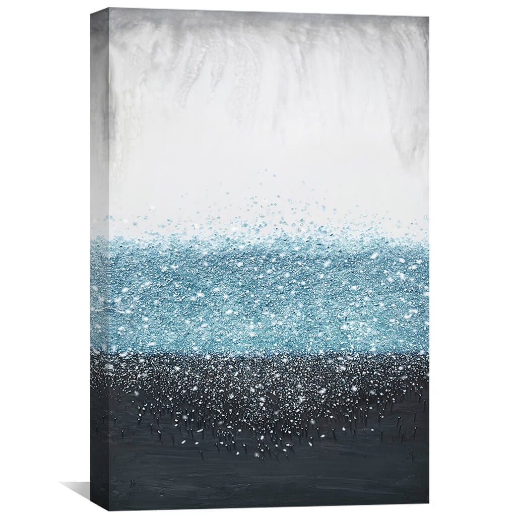 Crystal Rain Blue Canvas Art 30 x 45cm / Unframed Canvas Print Clock Canvas