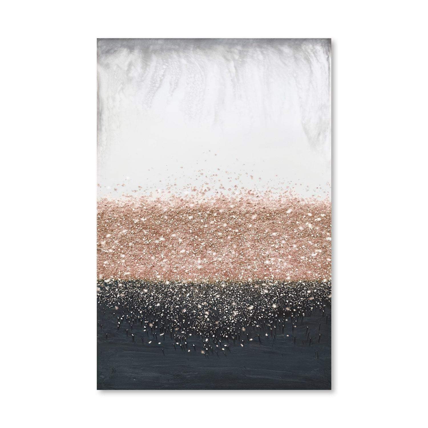 Crystal Rain Dusty Rose Canvas Art Clock Canvas