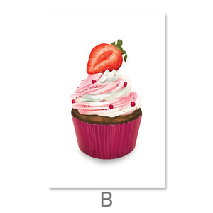 Cupcake Delicacies Canvas Art B / 30 x 45cm / Unframed Canvas Print Clock Canvas