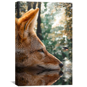 Curious Fox Canvas Art 40 x 60cm / Unframed Canvas Print Clock Canvas
