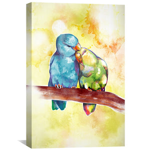 Cute Love Birds Canvas Art Clock Canvas