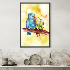 Cute Love Birds Canvas Art Clock Canvas