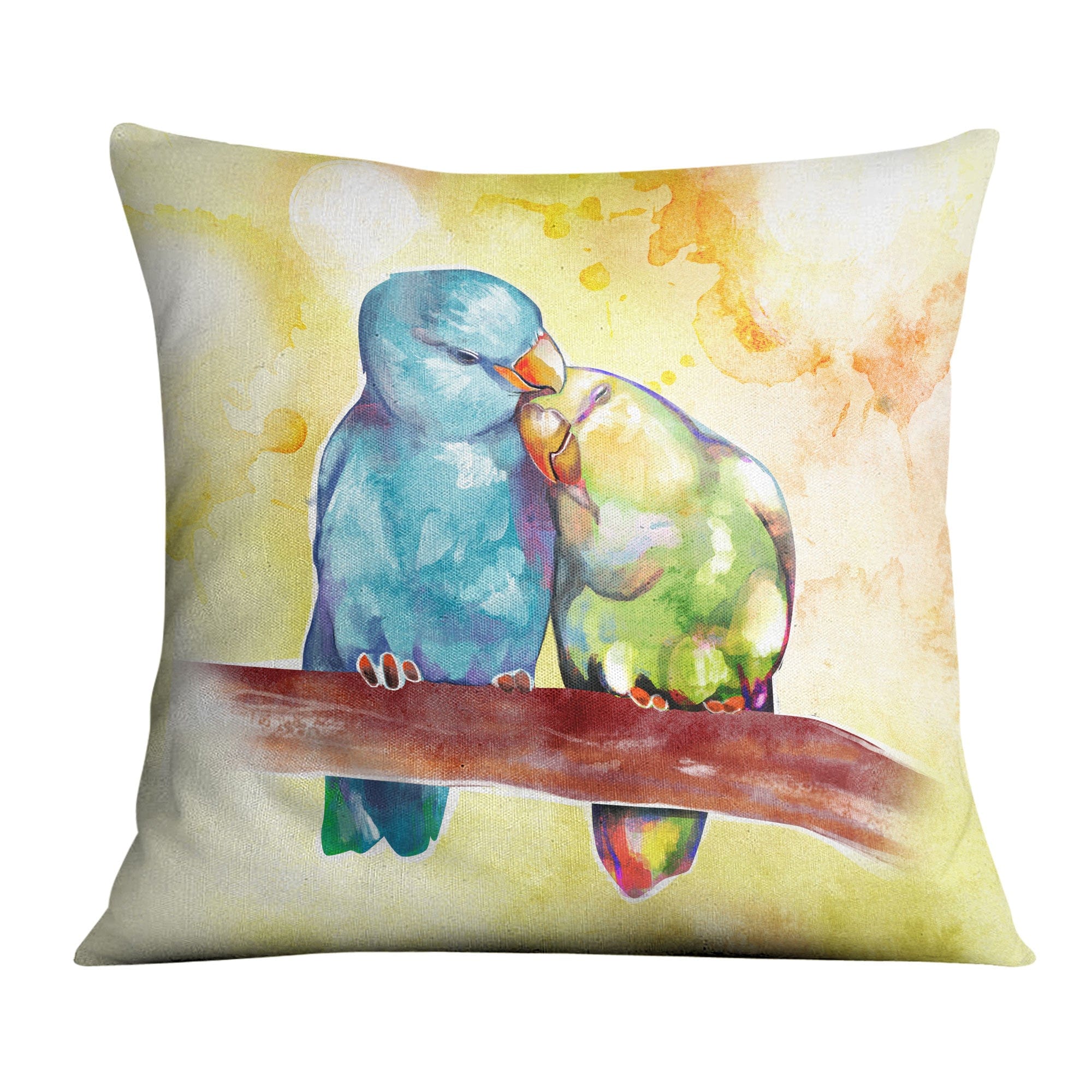 Cute Love Birds Cushion Cushion 45 x 45cm Clock Canvas