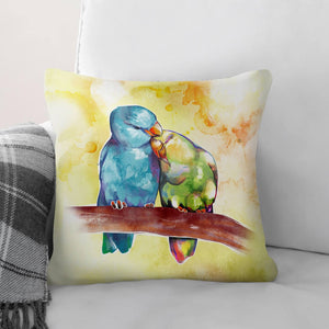 Cute Love Birds Cushion Cushion 45 x 45cm Clock Canvas
