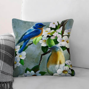 Daisy Blue Birds Cushion Cushion Cushion Square Clock Canvas
