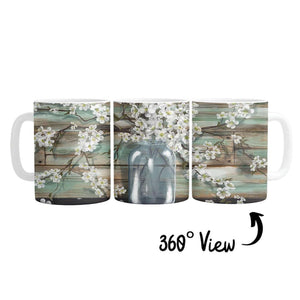 Daisy Vase Mug Mug White Clock Canvas