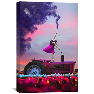Dancing Smoke Canvas Art Clock Canvas
