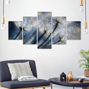 Dandelion Space Canvas - 5 Panel Art 5 Panel / Large / Standard Gallery Wrap Clock Canvas