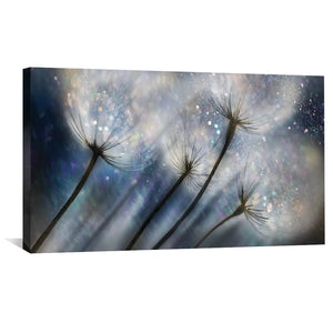 Dandelion Space Canvas Art 50 x 25cm / Unframed Canvas Print Clock Canvas