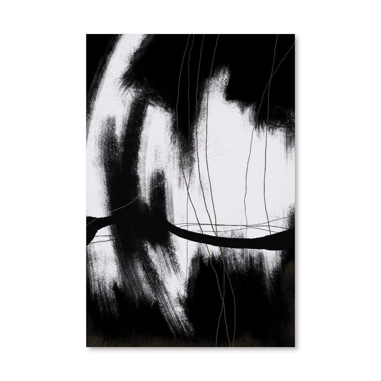 Dark White Abstract Canvas Art Clock Canvas