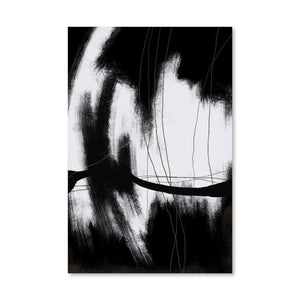 Dark White Abstract Canvas Art Clock Canvas