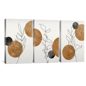 Dawn of Leaves Canvas Art Set of 3 / 30 x 45cm / Unframed Canvas Print Clock Canvas