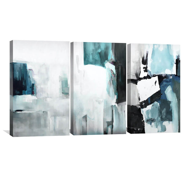 Deep Pacific Canvas Art Set of 3 / 40 x 60cm / Unframed Canvas Print Clock Canvas