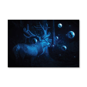 Deer Cosmos Canvas Art Clock Canvas