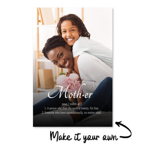 Definition of a Mom Canvas Art Clock Canvas