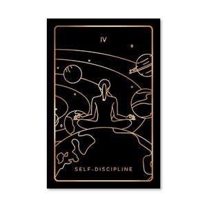 Discipline Tarot Card Canvas Art Clock Canvas
