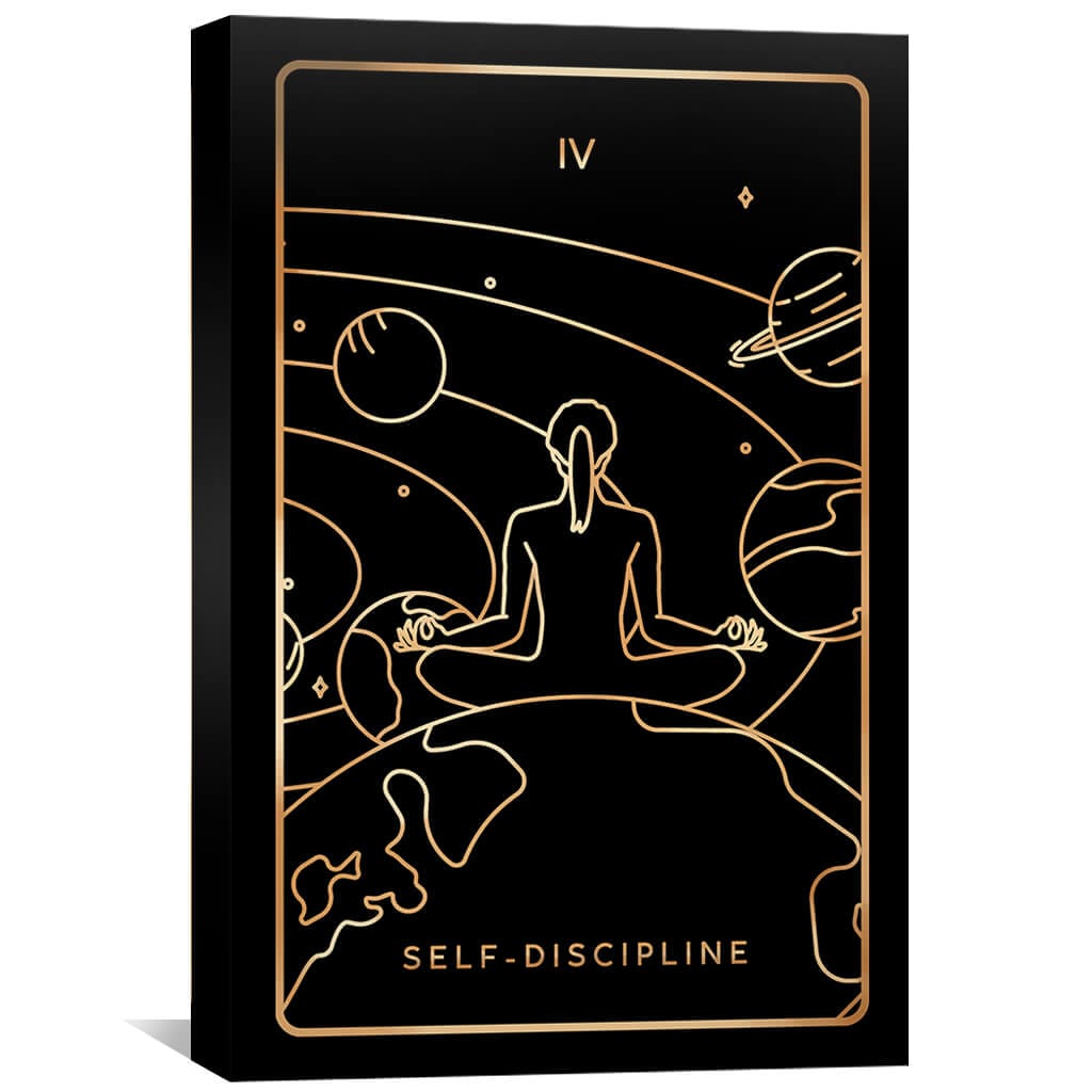 Discipline Tarot Card Canvas Art 30 x 45cm / Unframed Canvas Print Clock Canvas