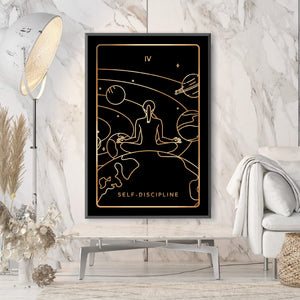 Discipline Tarot Card Clock Canvas