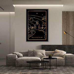 Discipline Tarot Card Clock Canvas
