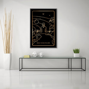 Discipline Tarot Card Clock Canvas