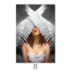 Divine Angels Canvas Art B / 40 x 60cm / Unframed Canvas Print Clock Canvas