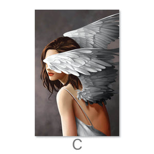 Divine Angels Canvas Art C / 40 x 60cm / Unframed Canvas Print Clock Canvas