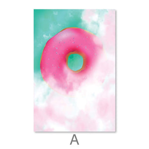 Doughnut Heaven Canvas Art A / 30 x 45cm / Unframed Canvas Print Clock Canvas