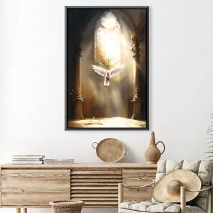 Dove Light Canvas Art Clock Canvas