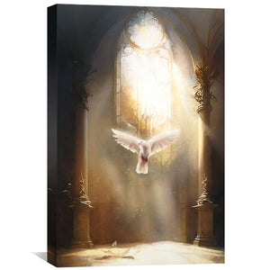 Dove Light Canvas Art Clock Canvas