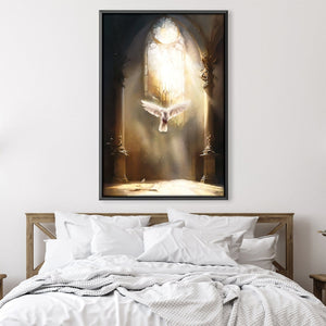 Dove Light Canvas Art Clock Canvas