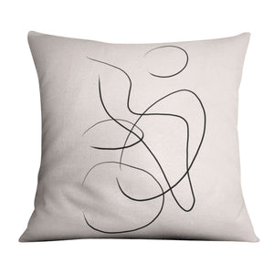 Drawn Lines Cushion Cushion 45 x 45cm Clock Canvas